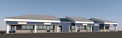 Beachport Center Facade Study CAD model, ENR architects, Granbury, TX 76049