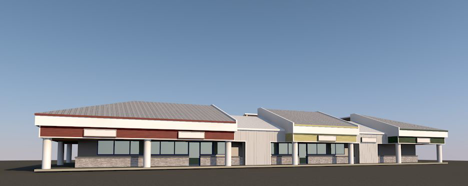 Beachport Center Facade Study, ENR architects, Granbury, TX 76049 - elevation