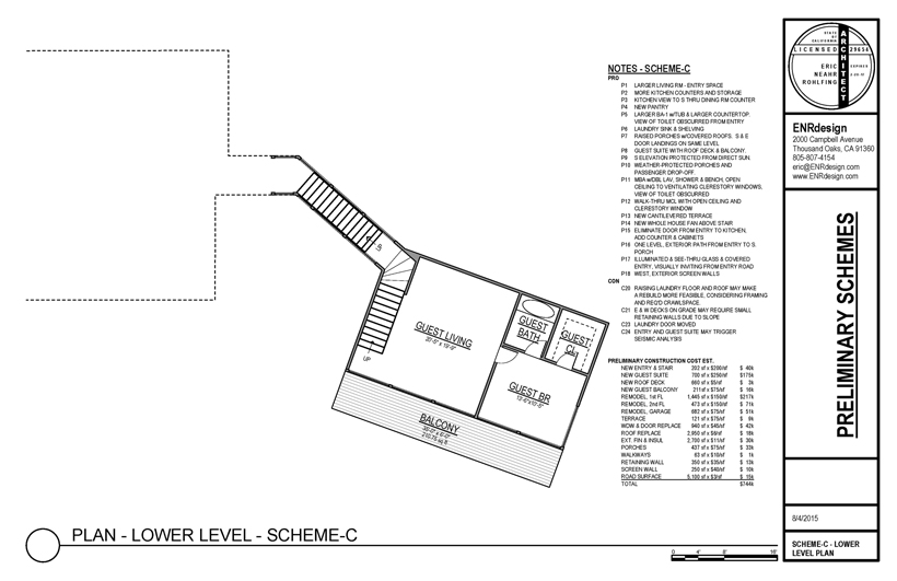 Plan-10, Ocean Vista Remodel, ENR architects, Granbury, TX 76049