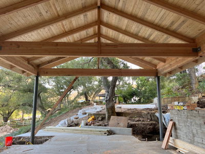 Patio Kitchen Framing, ENR architects, Granbury, TX 76049
