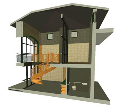 CAD-section - Stair Fabrication Shop - ENR architects with Topos Architects, Redwood City, CA 76019